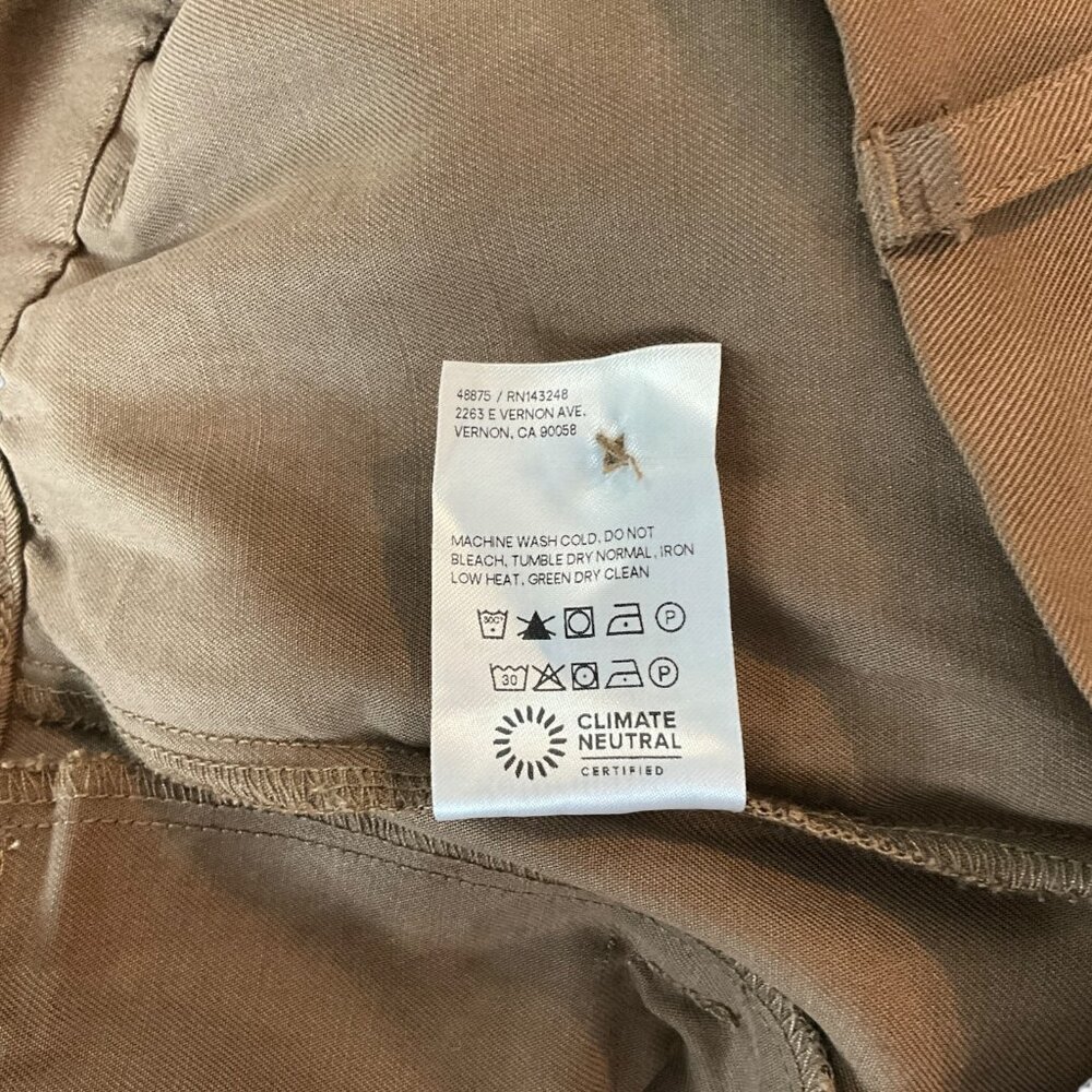 Reformation Mason Wide Leg Trousers Brown High Rise Pleated Size 6 - Picture 7 of 7
